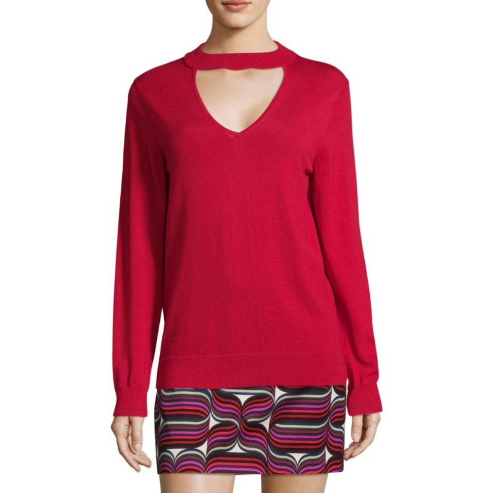Trina Turk Graham Front Cutout Pullover Sz L